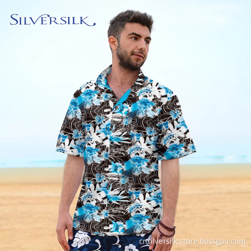 Summer Blue Green All Over Print Button Shirt
